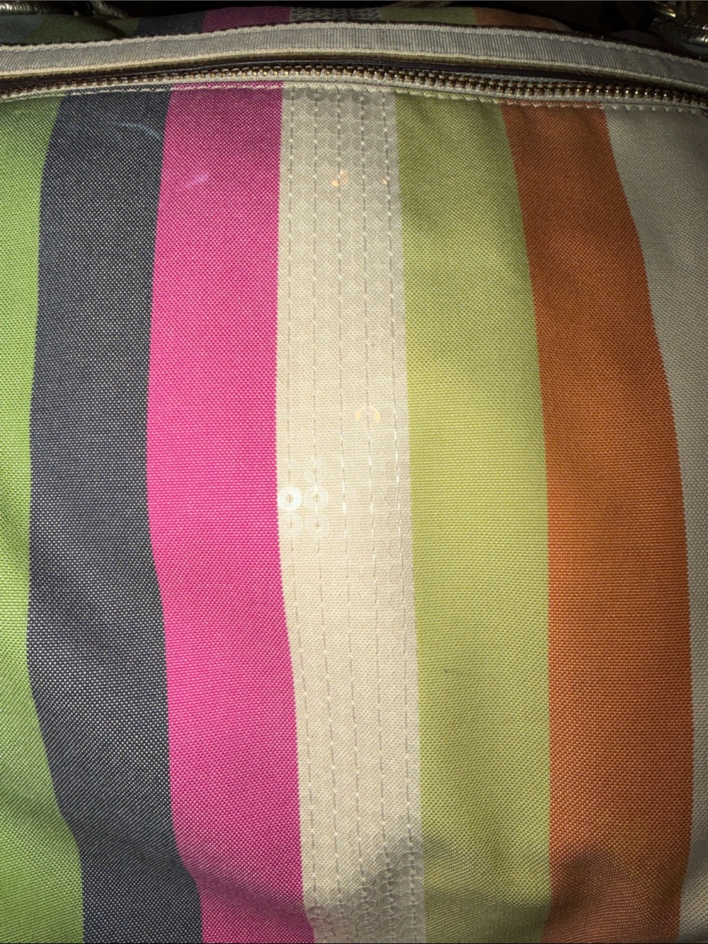 Coach Striped Multicolor Shoulder Bag with Gold Handles 2011 Tag No K1182-19021 - Picture 14 of 14